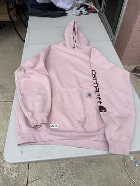 Carhartt Loose Fit Logo Sleeve Hoodie Pink XL Tall